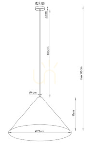 Lampă suspendată Sigma VESUVIO 3xE27 alb auriu 70 cm 41028 small 2