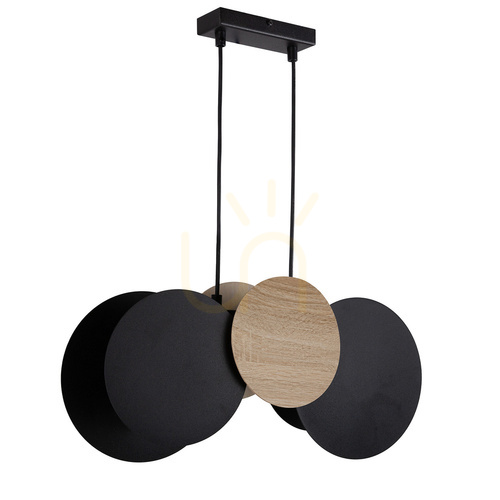 Verifica Lampă suspendată Sigma TOLA 2xE27 negru stejar 44 cm SKU 41092