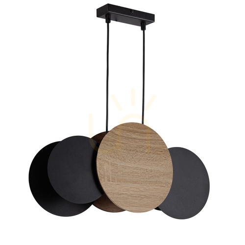 Verifica Lampă suspendată Sigma TOLA 3xE27 negru stejar 41093