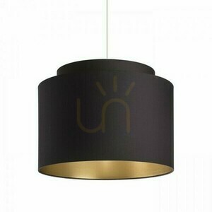 Abajur, abajur dublu 40/30 Polycotton negru/alb PVC Max. 23 W small 0