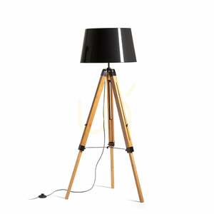 Lampă de podea Rendl ALVIS/RIDICK R14501 – bambus, abajur negru cu interior auriu small 5
