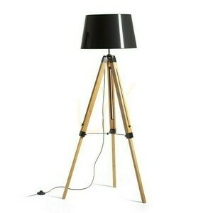 Lampă de podea Rendl ALVIS/RIDICK R14501 – bambus, abajur negru cu interior auriu small 0