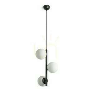 Etheria Lampă cu pandantiv din sticlă opală neagră 230 V Led E27 3x11 W. 0 Etheria Lampă cu pandantiv din sticlă opală neagră 230 V Led E27 3x11 W. small 0
