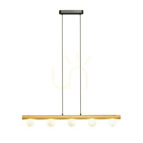 previzualizare Noctis Lămpă cu pandantiv din lemn / sticlă opală 230 V Led G9 5x7 W. Noctis Lămpă cu pandantiv din lemn / sticlă opală 230 V Led G9 5x7 W.
