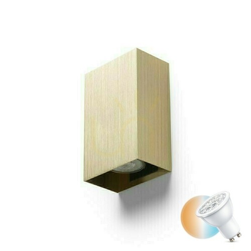 Verifica Lampă de perete Capri Rc Brushed Brass 230 V Led Gu10 2x9 W.