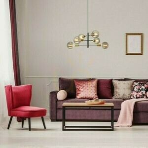 Pendul Rendl ARTEMIA 6 negru / alamă periată, 6×E27, R14399 small 2