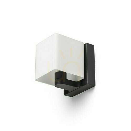 Verifica Lampă de perete Lampă de perete Philly Sticlă opală neagră 230 V Led G9 7 W.