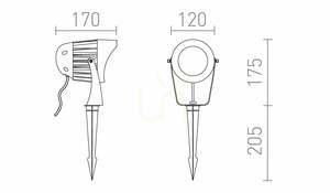 Proiector de grădină cu țăruș Rendl HAVANA 10 R14383, negru LED 20 W 3000 K IP65 small 8