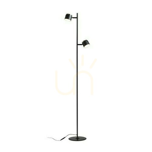 Verifica Nova Ii Lampă de podea negru crom/acrilic lapte 230 V Led 2x3.5 W 3000 K