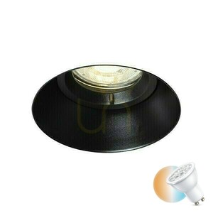 Ipso R Ip65 Lentile de plafon încastrate negru 230 V Led Gu10 9 W.
