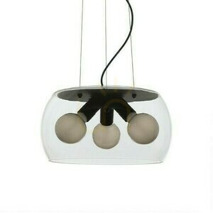 Amanda Lampă cu pandantiv negru mat sticlă transparentă 230 V Led E27 3x15 W. 3 Amanda Lampă cu pandantiv negru mat sticlă transparentă 230 V Led E27 3x15 W. small 3