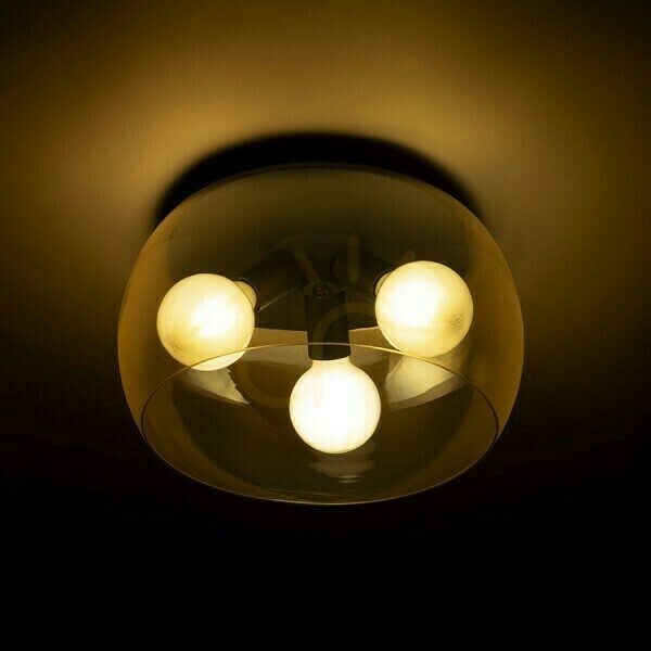 Vedere Plafond Amanda plafon negru mat Ambra sticlă 230 V Led E27 3x15 W. Plafond Amanda plafon negru mat Ambra sticlă 230 V Led E27 3x15 W.