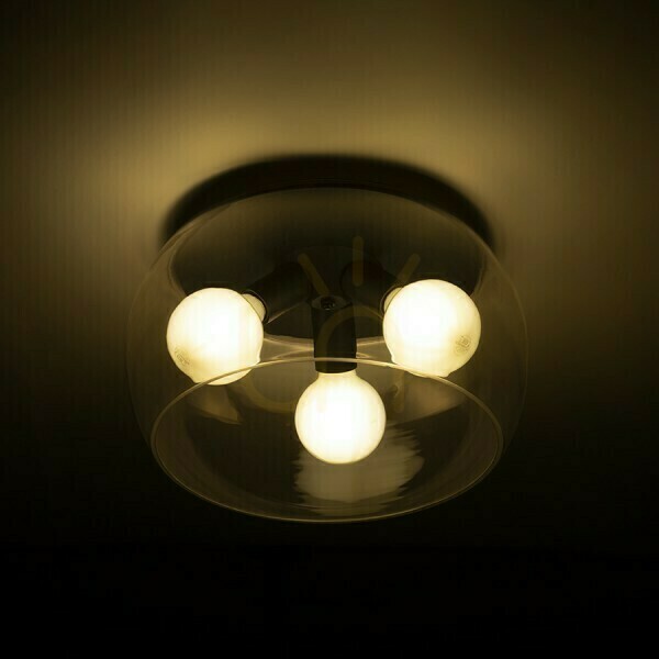 Vedere Plafond Amanda plafon negru mat sticlă transparentă 230 V Led E27 3x15 W. Plafond Amanda plafon negru mat sticlă transparentă 230 V Led E27 3x15 W.