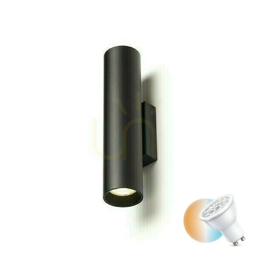 Verifica Lampă de perete Luke Black 230 V Led Gu10 2x7 W.