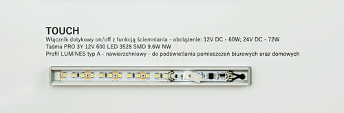 Verifica Întrerupător TOUCH pentru benzi LED cu variator PWM 60W/12V 72W/24V