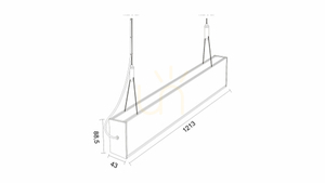 LUMINES Corp de iluminat Dulio lăcuit alb. 4000K 120cm small 1