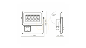 Proiector LED 30W NW SMD IP65 PIR, alb small 3