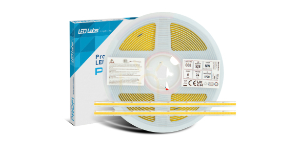 Bandă PRO 3Y 24V 2640 LED COB Free cut 6W WW RA90, 5m