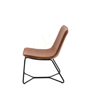 Fotoliu lounge Gallery Direct Hawking maro din piele artificială cu cadru metalic negru small 5