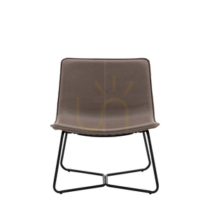 Fotoliu lounge Gallery Direct Hawking Ember din piele artificială cu cadru metalic negru small 0