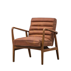 Fotoliu Datsun din piele maro vintage 70 × 76 × 80 cm – Gallery Direct small 3