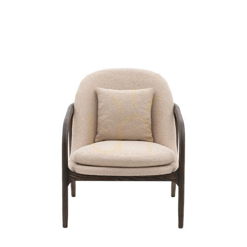 Verifica Fotoliu Gallery Direct Alegra taupe stil Mid-Century din stejar 68x84x83 cm