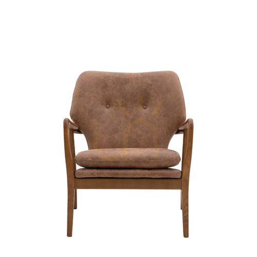 Verifica Fotoliu Gallery Direct Jensen din piele maro stil Mid-Century 73x74x85 cm 5059413872594