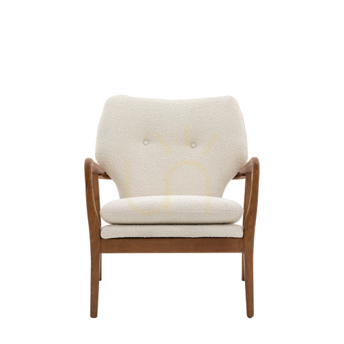 Verifica Fotoliu Gallery Direct Jensen crem cu cadru din lemn 73 × 71 × 85 cm