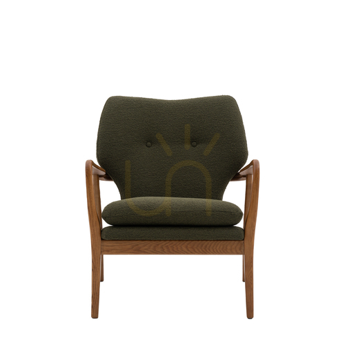 Verifica Fotoliu Gallery Direct Jensen verde cu cadru din stejar 73 × 71 × 85 cm