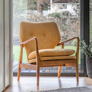 Fotoliu Gallery Direct Jensen ocru din stejar, Mid-Century 73 × 71 × 85 cm small 1