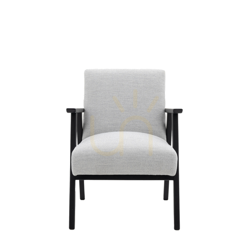 Verifica Fotoliu Gallery Direct Neyland Stone cu cadru negru 61 × 73 × 80,5 cm