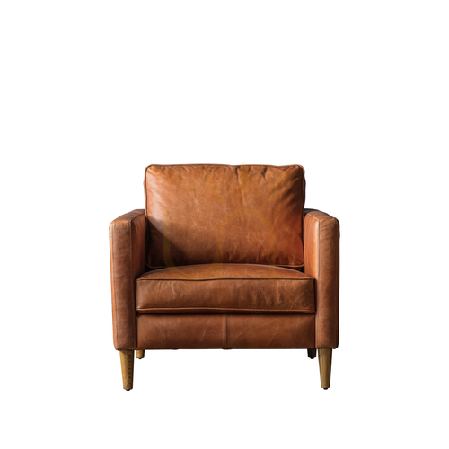 Verifica Fotoliu Gallery Direct Osborne din piele maro 80 × 89,5 × 78,5 cm