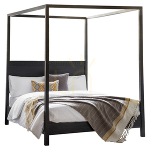 Pat cu baldachin negru Gallery Direct Boho Boutique 180 × 200 cm small 0