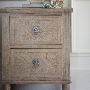 Noptieră Gallery Direct Mustique cu 2 sertare din lemn mindi natural, 50 × 40 × 66,5 cm small 2