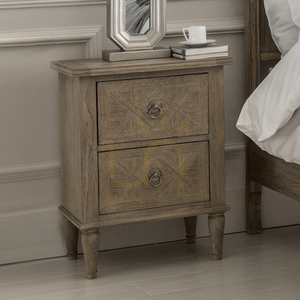 Noptieră Gallery Direct Mustique cu 2 sertare din lemn mindi natural, 50 × 40 × 66,5 cm small 3