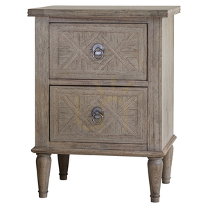Noptieră Gallery Direct Mustique cu 2 sertare din lemn mindi natural, 50 × 40 × 66,5 cm small 0