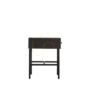 Noptieră Carbury cu 1 sertar, negru/natur, 40 × 40 × 50 cm, Gallery Direct small 4