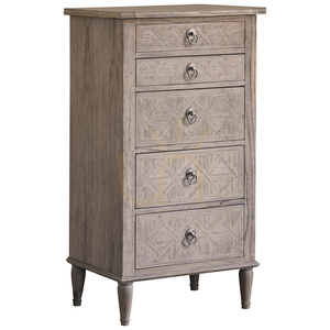 Comodă înaltă Gallery Direct Mustique 5 sertare lemn Mindy natural 60x45x115 cm small 0