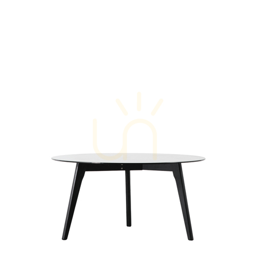 Verifica Masă de cafea rotundă Gallery Direct Blair negru stejar și sticlă fumurie 90 cm