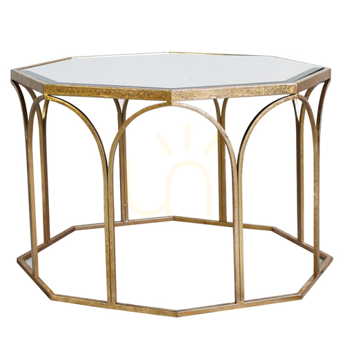 Verifica Masă de cafea Gallery Direct Canterbury octogonală aurie sticlă 80x80x50 cm 5055999238038