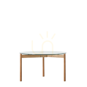 Masă de cafea Gallery Direct Moran stejar și sticlă transparentă 70x70x40 cm small 0