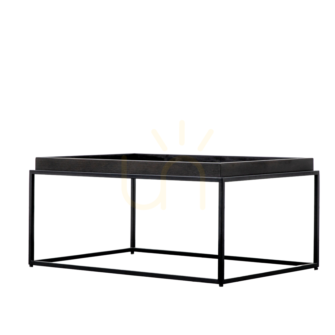 Spectacol Masă de cafea Gallery Direct Forden Tray negru MDF metal 90x60x40 cm 5056315930780 Masă de cafea Gallery Direct Forden Tray negru MDF metal 90x60x40 cm 5056315930780