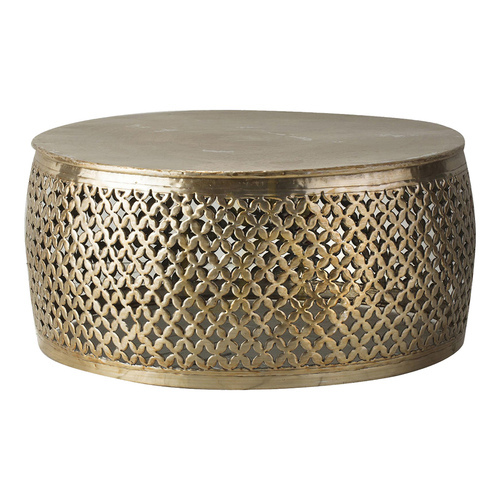 Verifica Masă de cafea Gallery Direct Khalasar aur deschis metal 82x82x38 cm 5056315929968
