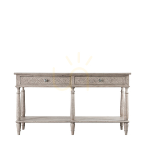 Consolă Gallery Direct Mustique 2 sertare, lemn mindi/mahon, natur, 150x45x80 cm small 0