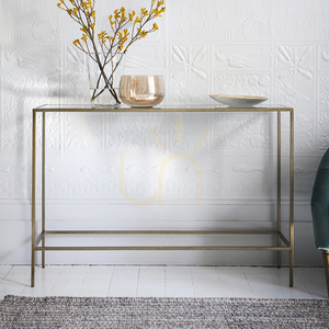 Consolă Gallery Direct Rothbury bronz din metal și sticlă 110x35x76 cm 5055999244909 3 Consolă Gallery Direct Rothbury bronz din metal și sticlă 110x35x76 cm 5055999244909 small 3