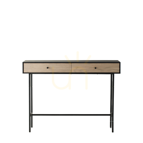 Verifica Consolă Gallery Direct Carbury 2 sertare negru/natural MDF metal 110x35x80 cm 5056315930803