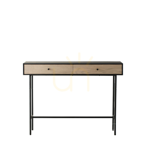 Consolă Gallery Direct Carbury 2 sertare negru/natural MDF metal 110x35x80 cm 5056315930803 small 0