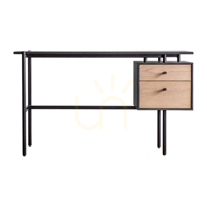 Birou Gallery Direct Carbury 2 sertare negru/natural MDF stejar 130x50x75 cm 0 Birou Gallery Direct Carbury 2 sertare negru/natural MDF stejar 130x50x75 cm small 0
