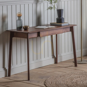 Birou Gallery Direct Madrid cu 1 sertar, nuc, 130x50x75 cm, 5059413395901 small 3
