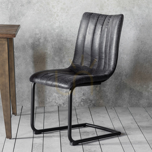 Scaune de dining Gallery Direct Edington, gri, piele ecologică, set de 2 small 1